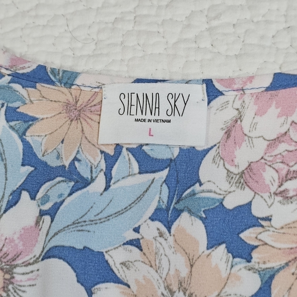 Sienna Sky Floral Tiered Maxi Dress with Flutter Sleeves - Picture 8 of 9